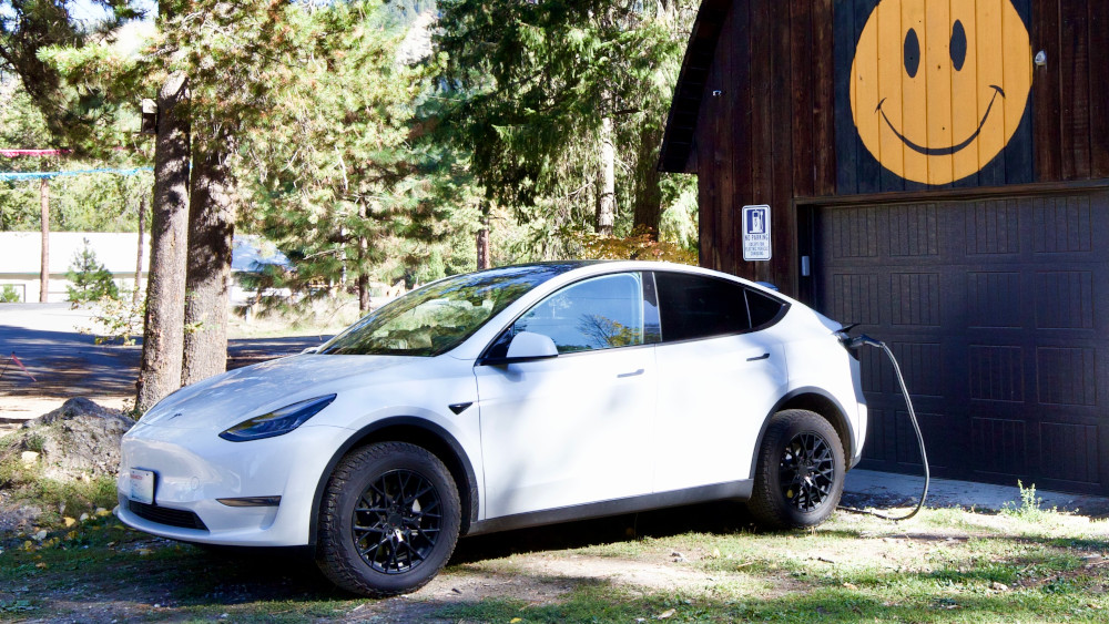 Electric vehicle charging in-front of the barn